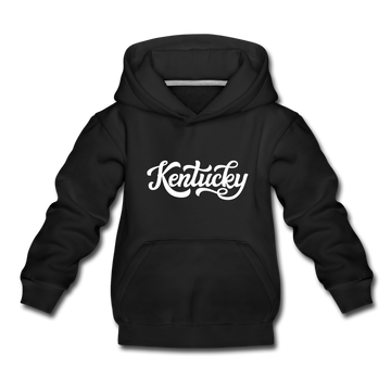 Kentucky Youth Hoodie - Hand Lettered Youth Kentucky Hooded Sweatshirt - black