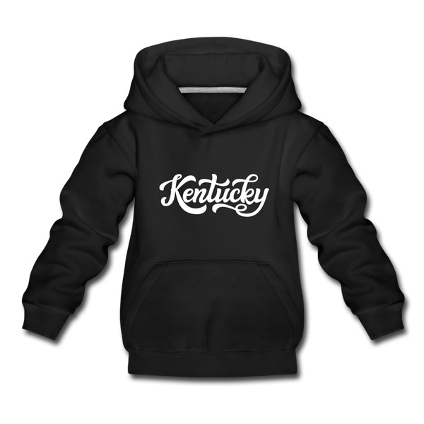 Kentucky Youth Hoodie - Hand Lettered Youth Kentucky Hooded Sweatshirt - black