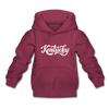 Kentucky Youth Hoodie - Hand Lettered Youth Kentucky Hooded Sweatshirt - burgundy