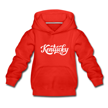 Kentucky Youth Hoodie - Hand Lettered Youth Kentucky Hooded Sweatshirt - red