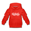 Kentucky Youth Hoodie - Hand Lettered Youth Kentucky Hooded Sweatshirt - red