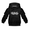 Kentucky Youth Hoodie - Hand Lettered Youth Kentucky Hooded Sweatshirt - charcoal gray