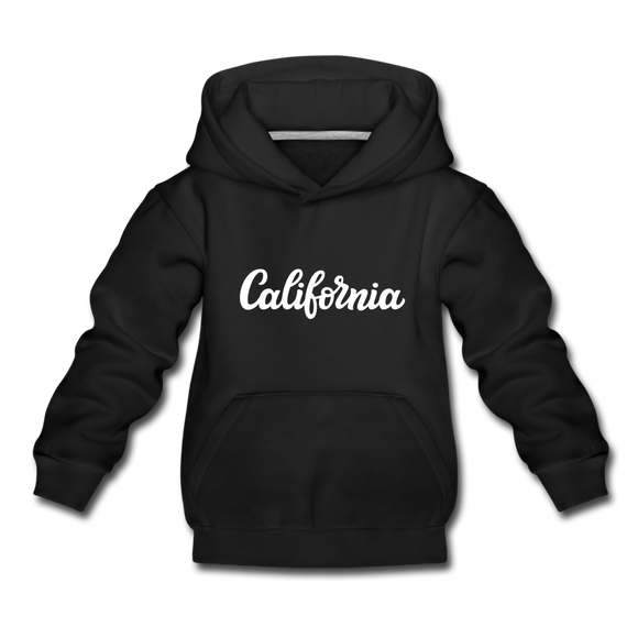 California Youth Hoodie - Hand Lettered Youth California Hooded Sweatshirt - black