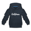 California Youth Hoodie - Hand Lettered Youth California Hooded Sweatshirt - navy