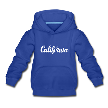 California Youth Hoodie - Hand Lettered Youth California Hooded Sweatshirt - royal blue