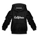 California Youth Hoodie - Hand Lettered Youth California Hooded Sweatshirt - charcoal gray