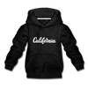 California Youth Hoodie - Hand Lettered Youth California Hooded Sweatshirt - charcoal gray