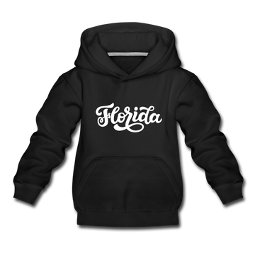 Florida Youth Hoodie - Hand Lettered Youth Florida Hooded Sweatshirt - black