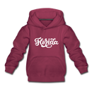 Florida Youth Hoodie - Hand Lettered Youth Florida Hooded Sweatshirt - burgundy