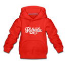 Florida Youth Hoodie - Hand Lettered Youth Florida Hooded Sweatshirt - red