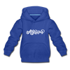 Arkansas Youth Hoodie - Hand Lettered Youth Arkansas Hooded Sweatshirt - royal blue