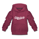 Connecticut Youth Hoodie - Hand Lettered Youth Connecticut Hooded Sweatshirt - burgundy
