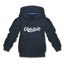 Connecticut Youth Hoodie - Hand Lettered Youth Connecticut Hooded Sweatshirt - navy