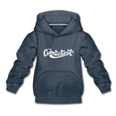 Connecticut Youth Hoodie - Hand Lettered Youth Connecticut Hooded Sweatshirt - heather denim