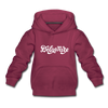 Delaware Youth Hoodie - Hand Lettered Youth Delaware Hooded Sweatshirt - burgundy