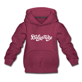 Delaware Youth Hoodie - Hand Lettered Youth Delaware Hooded Sweatshirt
