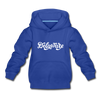 Delaware Youth Hoodie - Hand Lettered Youth Delaware Hooded Sweatshirt - royal blue