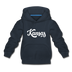 Kansas Youth Hoodie - Hand Lettered Youth Kansas Hooded Sweatshirt - navy