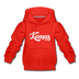 Kansas Youth Hoodie - Hand Lettered Youth Kansas Hooded Sweatshirt - red