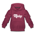 Maine Youth Hoodie - Hand Lettered Youth Maine Hooded Sweatshirt - burgundy