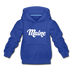 Maine Youth Hoodie - Hand Lettered Youth Maine Hooded Sweatshirt - royal blue