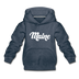 Maine Youth Hoodie - Hand Lettered Youth Maine Hooded Sweatshirt - heather denim
