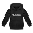 Massachusetts Youth Hoodie - Hand Lettered Youth Massachusetts Hooded Sweatshirt - black