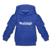 Massachusetts Youth Hoodie - Hand Lettered Youth Massachusetts Hooded Sweatshirt - royal blue