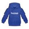 Massachusetts Youth Hoodie - Hand Lettered Youth Massachusetts Hooded Sweatshirt - royal blue