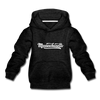 Massachusetts Youth Hoodie - Hand Lettered Youth Massachusetts Hooded Sweatshirt - charcoal gray