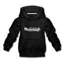 Massachusetts Youth Hoodie - Hand Lettered Youth Massachusetts Hooded Sweatshirt - charcoal gray