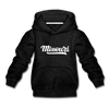 Missouri Youth Hoodie - Hand Lettered Youth Missouri Hooded Sweatshirt - charcoal gray