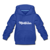 Montana Youth Hoodie - Hand Lettered Youth Montana Hooded Sweatshirt - royal blue
