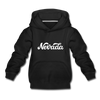 Nevada Youth Hoodie - Hand Lettered Youth Nevada Hooded Sweatshirt - black