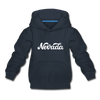 Nevada Youth Hoodie - Hand Lettered Youth Nevada Hooded Sweatshirt - navy