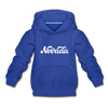 Nevada Youth Hoodie - Hand Lettered Youth Nevada Hooded Sweatshirt - royal blue
