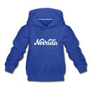 Nevada Youth Hoodie - Hand Lettered Youth Nevada Hooded Sweatshirt - royal blue