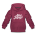 New Jersey Youth Hoodie - Hand Lettered Youth New Jersey Hooded Sweatshirt - burgundy
