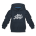 New Jersey Youth Hoodie - Hand Lettered Youth New Jersey Hooded Sweatshirt - navy
