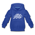 New Jersey Youth Hoodie - Hand Lettered Youth New Jersey Hooded Sweatshirt - royal blue