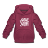 New York Youth Hoodie - Hand Lettered Youth New York Hooded Sweatshirt - burgundy