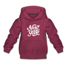 New York Youth Hoodie - Hand Lettered Youth New York Hooded Sweatshirt - burgundy