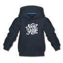 New York Youth Hoodie - Hand Lettered Youth New York Hooded Sweatshirt - navy