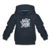 New York Youth Hoodie - Hand Lettered Youth New York Hooded Sweatshirt - navy