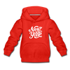New York Youth Hoodie - Hand Lettered Youth New York Hooded Sweatshirt - red