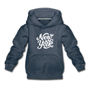 New York Youth Hoodie - Hand Lettered Youth New York Hooded Sweatshirt - heather denim