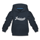 Louisiana Youth Hoodie - Hand Lettered Youth Louisiana Hooded Sweatshirt - navy