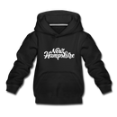 New Hampshire Youth Hoodie - Hand Lettered Youth New Hampshire Hooded Sweatshirt - black