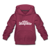 New Hampshire Youth Hoodie - Hand Lettered Youth New Hampshire Hooded Sweatshirt - burgundy
