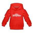 New Hampshire Youth Hoodie - Hand Lettered Youth New Hampshire Hooded Sweatshirt - red
